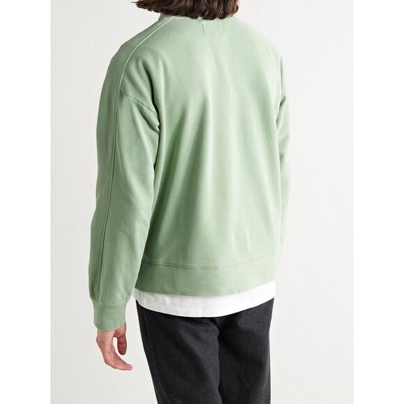 Club Monaco Men’s Tea Lounge Loopback Cotton-Jersey Pullover Sweatshirt Green M - Picture 2 of 9